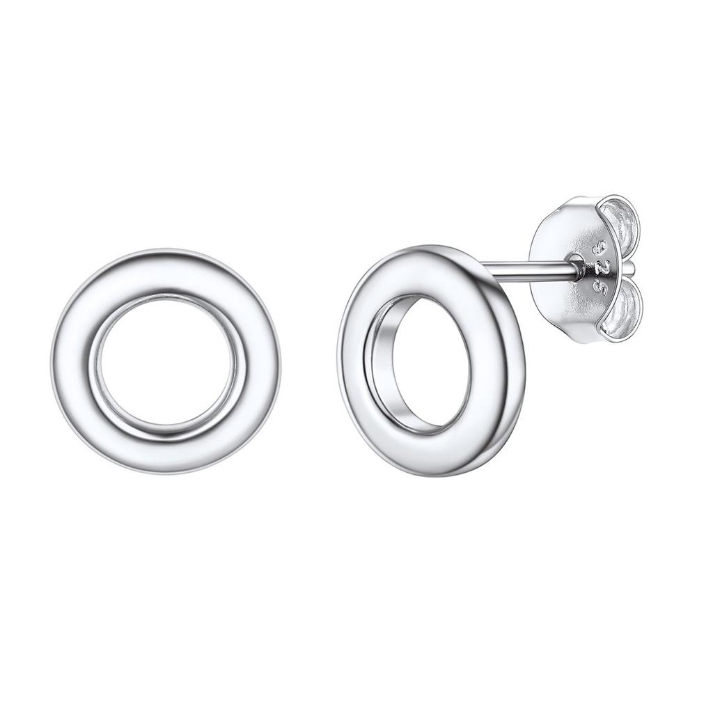 925 Sterling Silver Open Circle Stud Earring