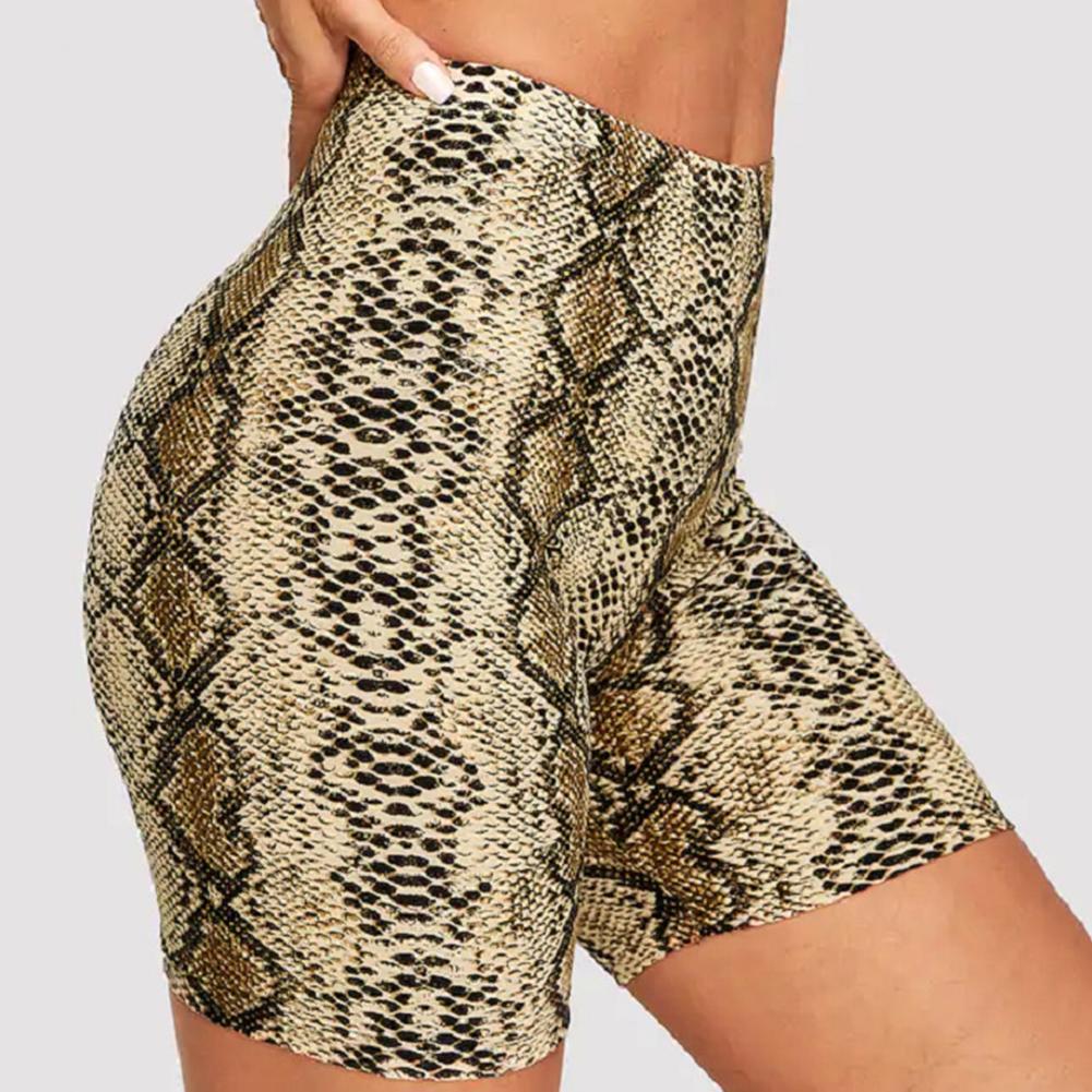 Snake Skin Cutout High-Waisted Shorts with Zipper Closure