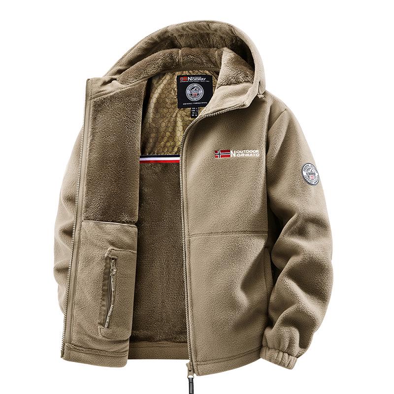 Herren 2025 Warme Jeansjacke: Koreanischer Stil, Fleece-gefüttert, Revers gewaschen, Lammwolle, Trendige Herbst-Winter-Bekleidung.
