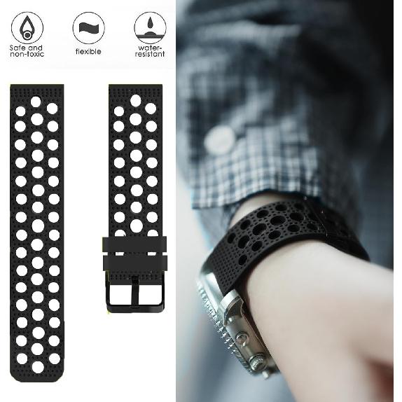 Compatible for Carbinox X-Ranger Bands, Silicone Replacement Wristbands Sport Strap with Metal Buckle Compatible with Carbinox Blaze Round, Blaze S,