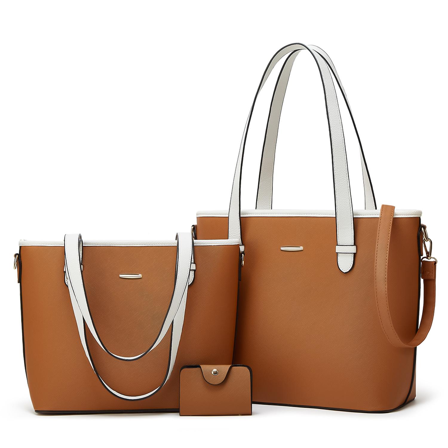 

Women S Bag Retro Shoulder Handbag Women S Large-Capacity Fashion Three-Piece Set, Mother And Child Bag Set коричневый