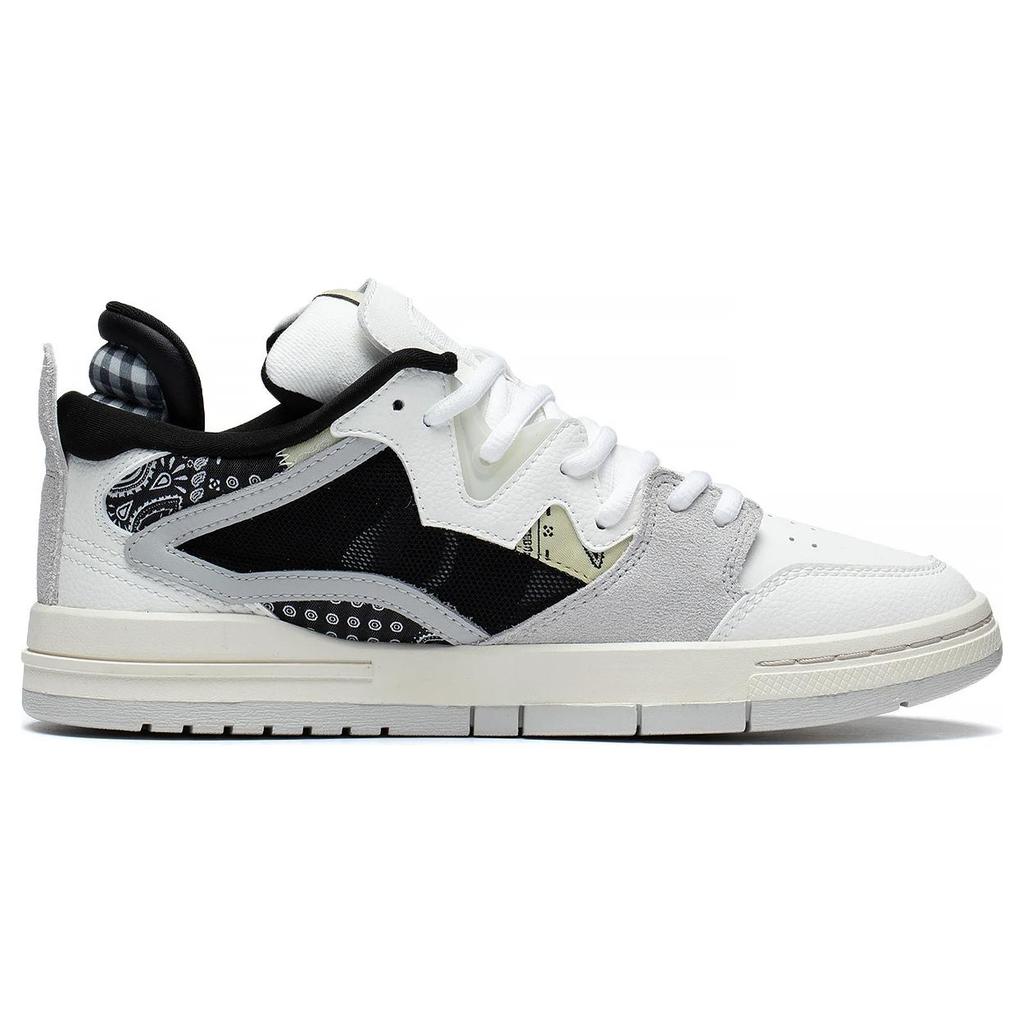 New LiNing Wave Pro Anti Slip Wear Resistant Low Top Skateboard Shoes Women's White Gray Black AECT010-3