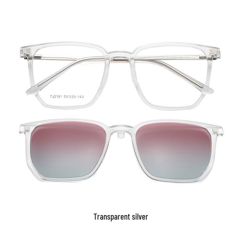 

2181 Ретро Квадратные Магнитные Клипсы Поляризованные Солнцезащитные Очки для Женщин и Мужчин с Оправой для Миопии