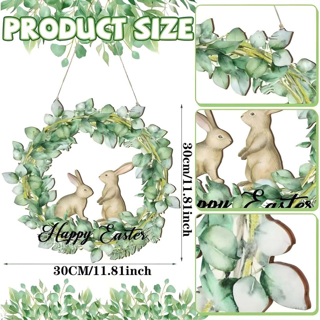 1PC 2025 Creative New Products Spring Flowers Rabbit Party Welcome Easter Wooden Listing