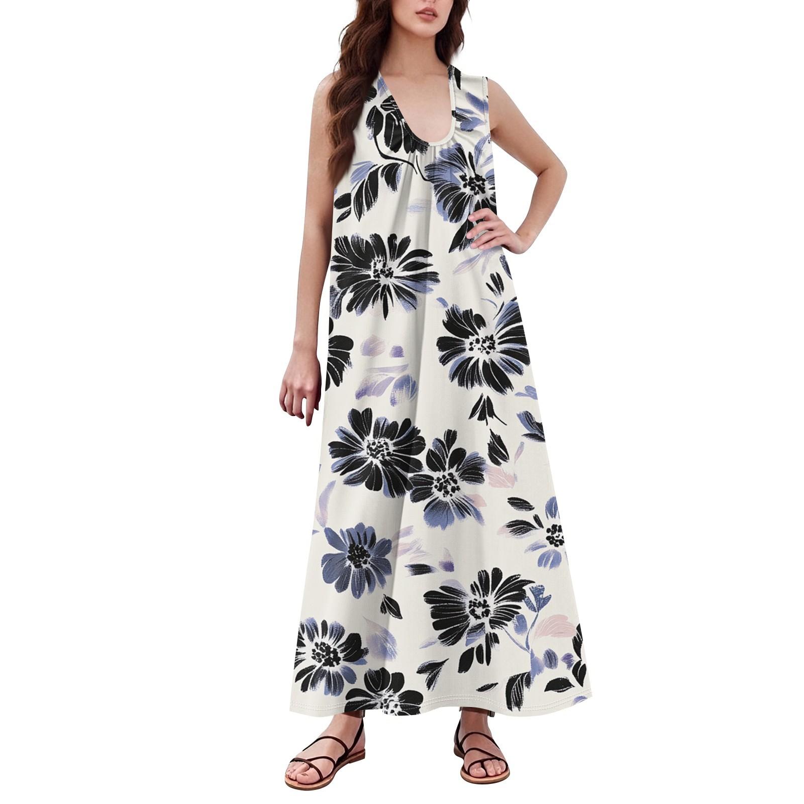 

Женская Мода Повседневная А-силуэта Ретро Принтованная С Эффектом Мятого Полотна Свободная Длинная Юбка С Карманами XL белый