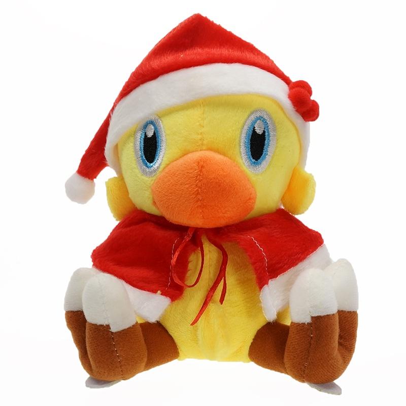 Gelbes, weiches Final Fantasy Chocobo-Weihnachtsmütze-Plüschtier für Kinder – Weihnachtsgeschenk
