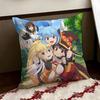 Anime IIsekai QQuartet Cushion Cover Reversible Soft Durable Pillow Cover Home  Car MultiScene Use for Daily Comfort