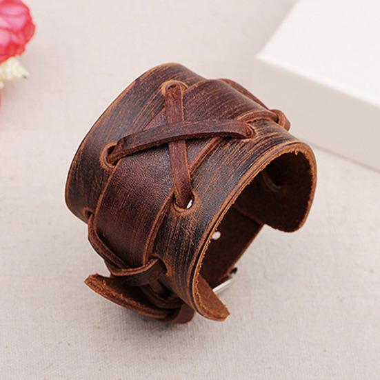 Fashion Male Wristband Statement Braided Soft Texture