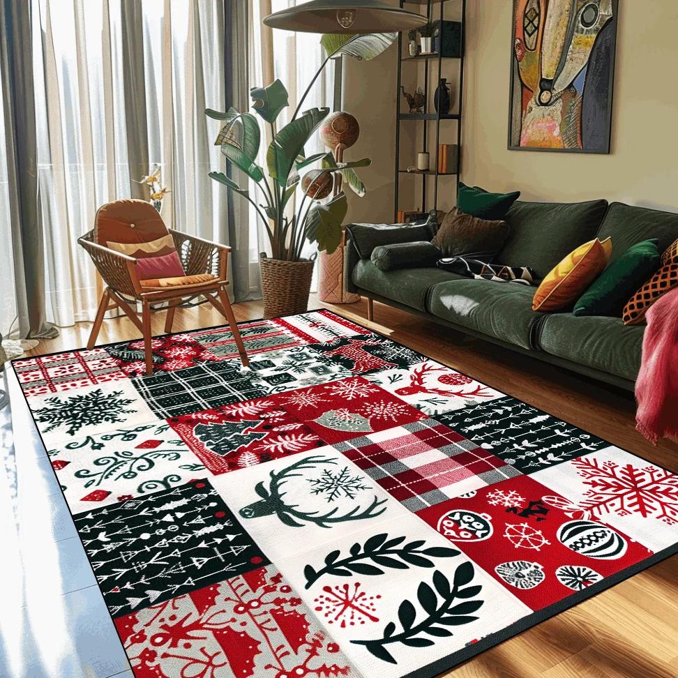 Frohe Weihnachten Willkommen Fußmatten Weihnachten Innen Heimdeko Großer Teppich Küchenmatte Kundenspezifische Teppiche für Wohnzimmer Schlafzimmer Bodenteppiche