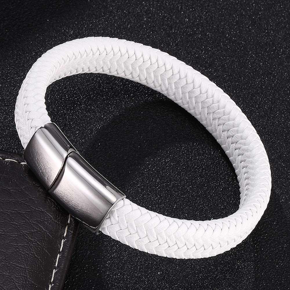 WISH Popular Men's Titanium Steel Leather Fashion Bracelet Accessories