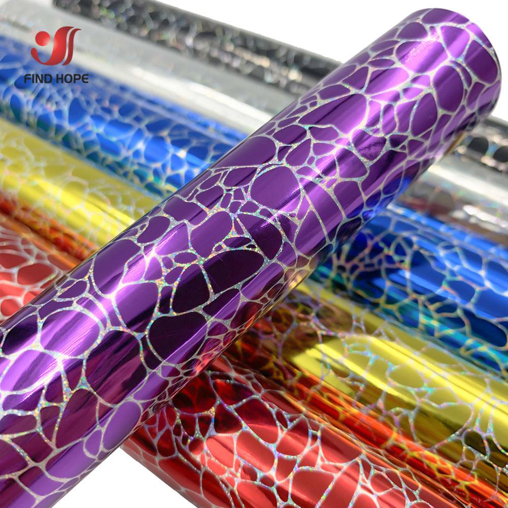 Holographic Chrome Marbling 6 Assorted Color Stone Print Adhesive Vinyl Film with cut Use Outdoor Home Decals Sign DIY Decor