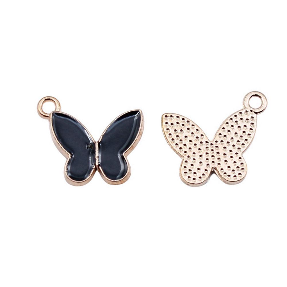 Enamel Charms Multi Color Butterfly Pendants For Floral Themed Jewelry