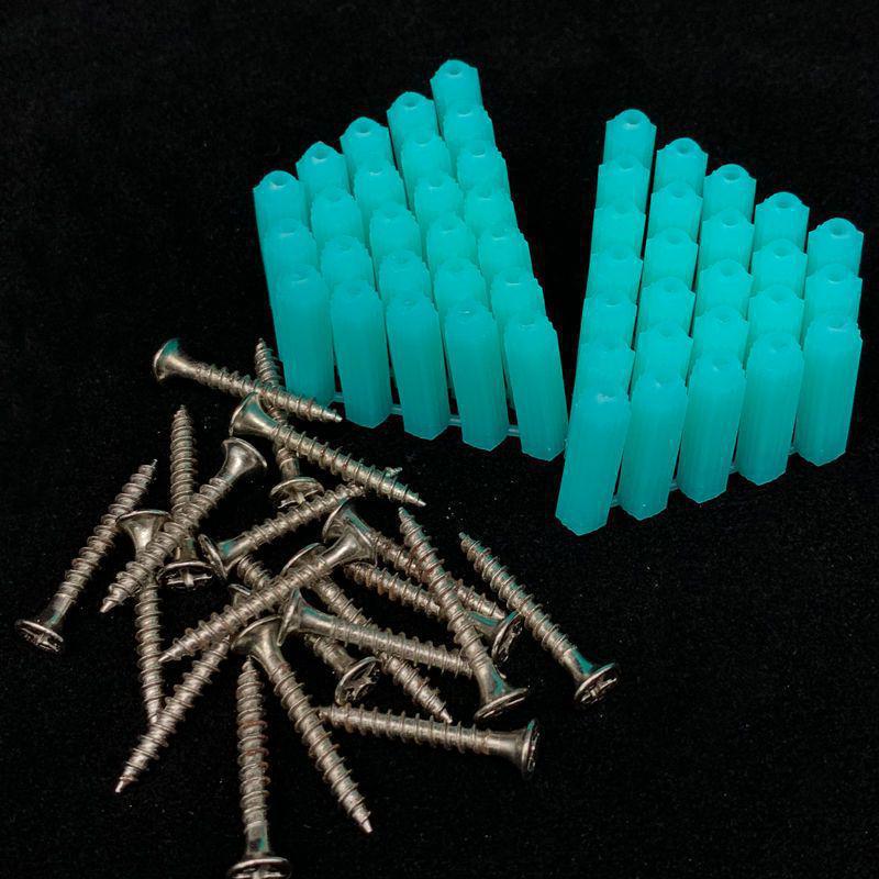 Green 6mm & 8mm Plastic Expansion Tube with Self-Tapping Screw Wall Plug, M6 & M8.