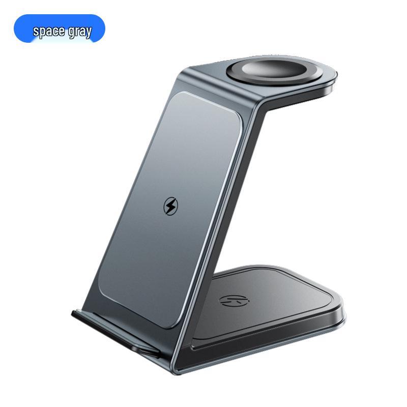 Universal 3-in-1 Wireless Fast Charger for Phone, Watch, and Earbuds with Alloy Stand