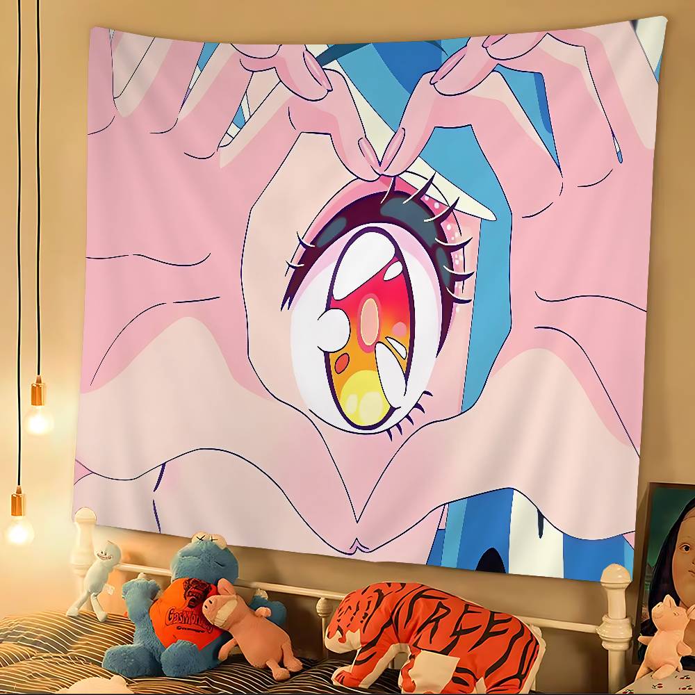 Urusei Yatsura Anime DIY Wall Tapestry Hanging Tarot Hippie Wall Rugs Dorm INS Home Decor