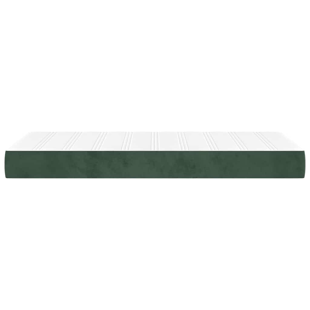 Pocket Spring Mattress Medium Firmness Dark Green 80 x 210 x 20 cm Velvet