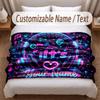 Music Theme Soft Blanket Personalized Custom Name Text Print Warm Blanket Home Sofa Bedroom Decor