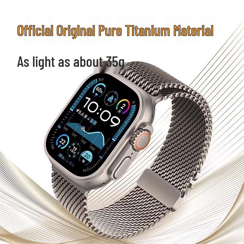 Bracelet compatible boucle milanaise parachute pour Apple Watch S11 Acier inoxydable