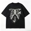 2026 Unisex Halloween Dunkler Stil Totenkopfprint Großes T-Shirt Unisexs T-Shirt Sommer Neuheit Geeignet Lässiges T-Shirt