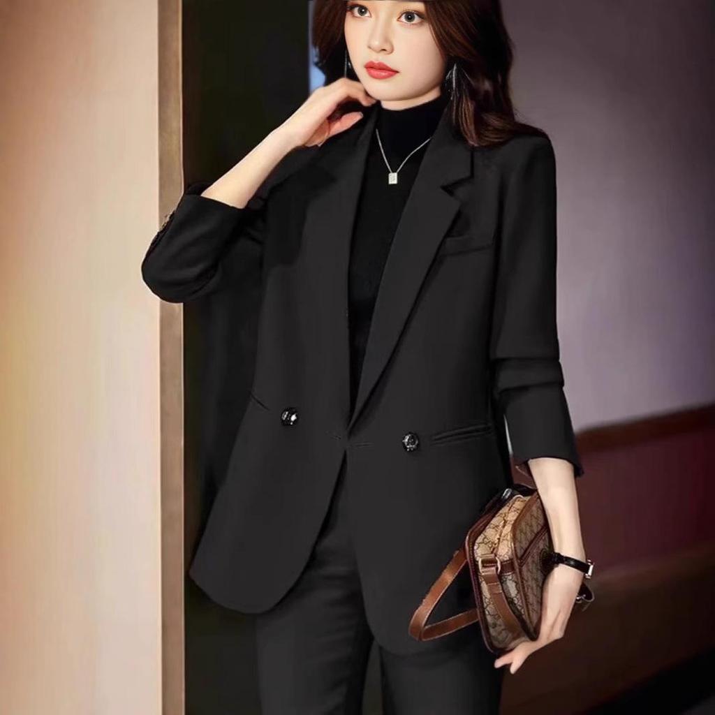 2025 Spring Korean Style Loose Petite Blazer: Trendy & Professional Women's Jacket