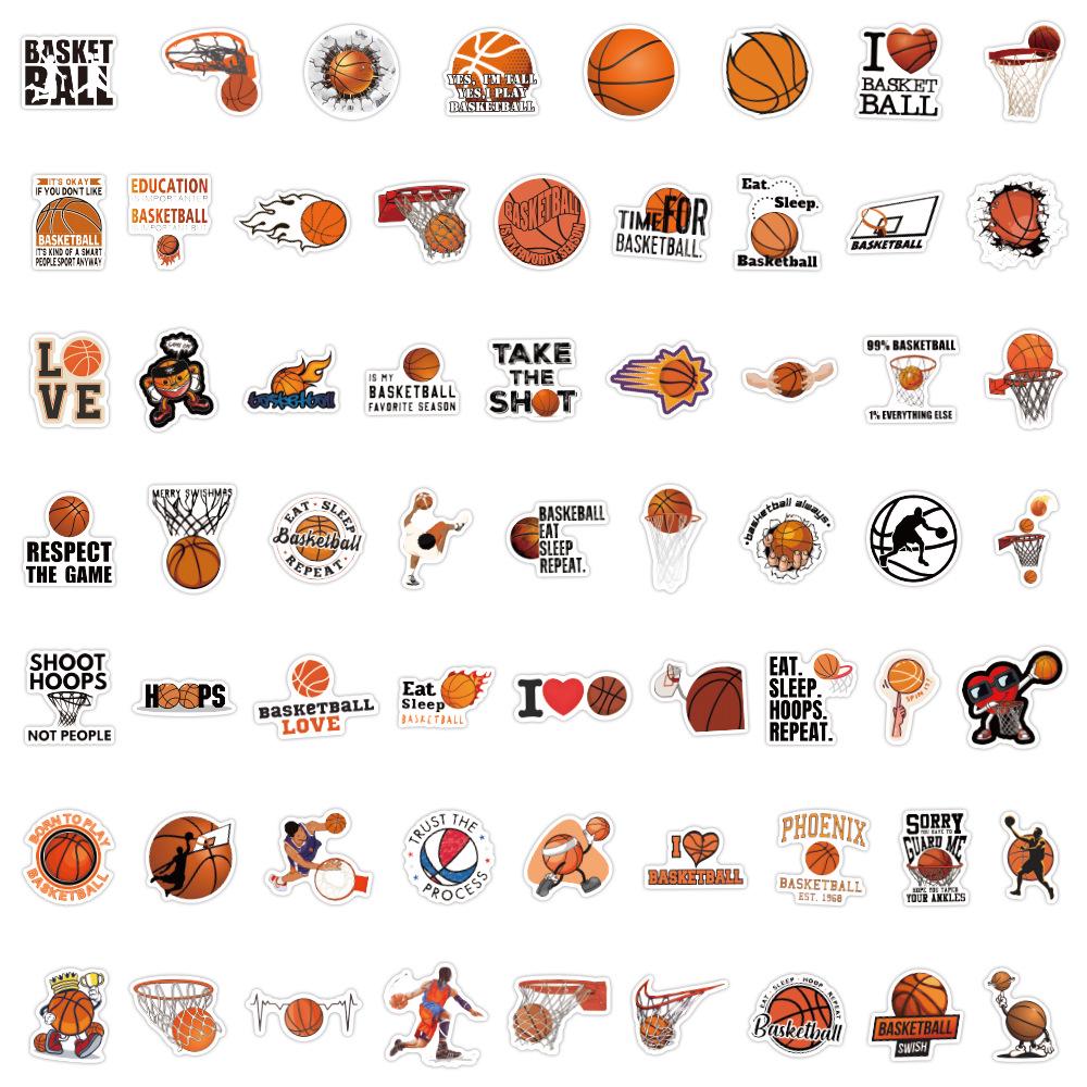 120 Cross-border Basketball Trend Stickers for DIY Decoration, Notebooks, and Waterproof Phone Accessories