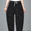 Cropped Pants Women's Summer Thin Elastic Waist Large Size Middle-aged and Elderly Pants Bloomers