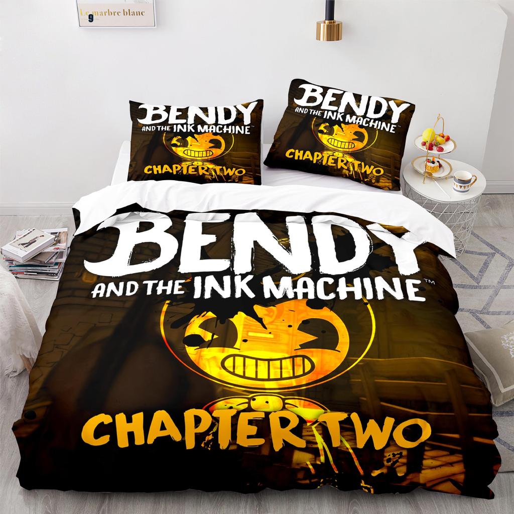 New Anime Bendy & Ink Machin Bedding Set Single Twin Full Queen King Size Bed Set Adult Kid Bedroom Duvetcover Set Home Textile