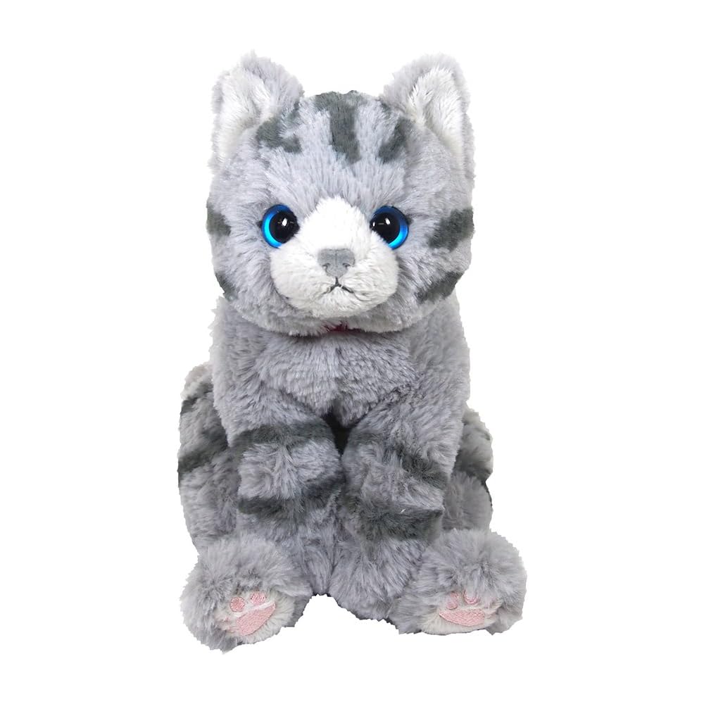 Sun Lemon Knee Cat Plush Toy Small Gray
