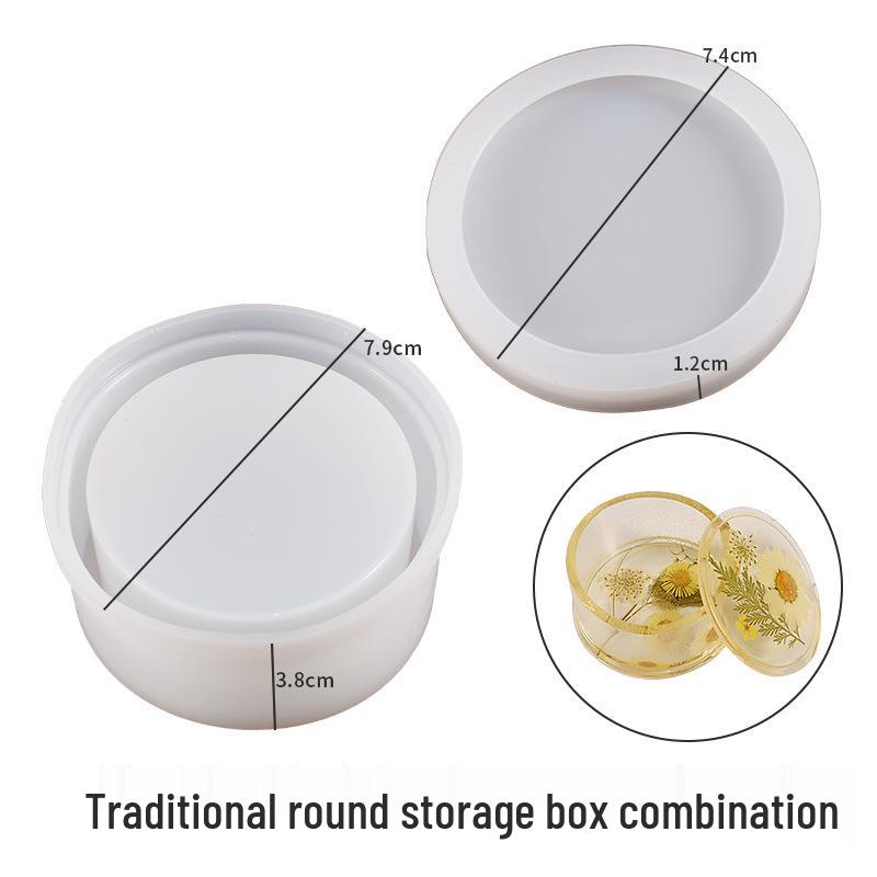 Poppy Epoxy Silicone Mold: Round, Square, Hexagonal, and Heart-Shaped Storage Boxes