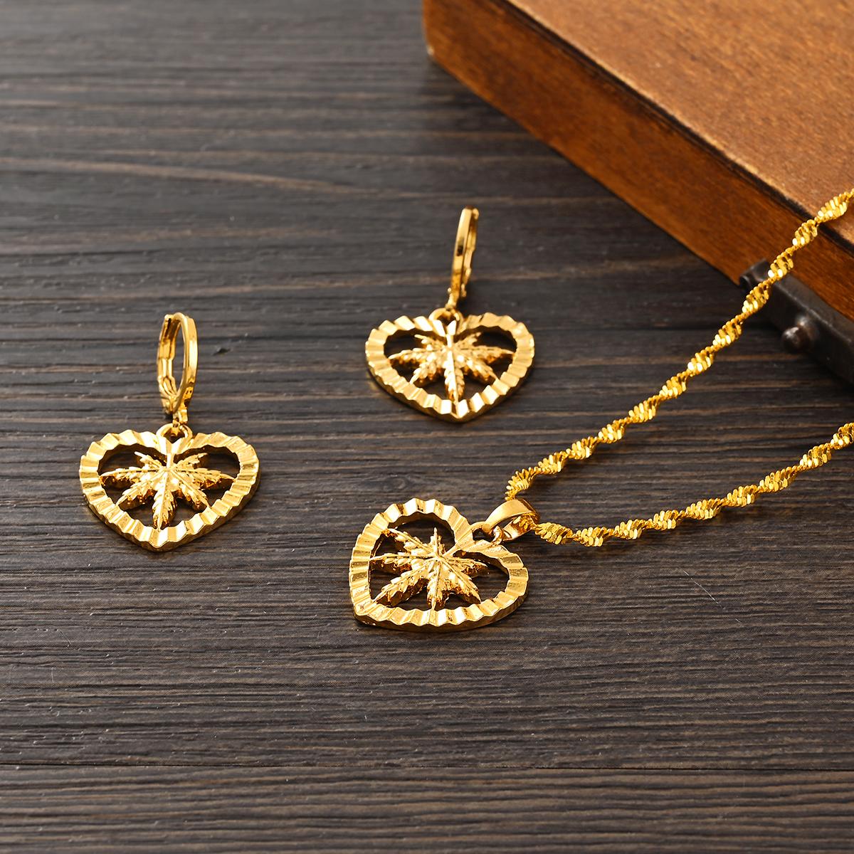 

New Trendy Jewellery Gifts Geometric Africa Gold Plated Dubai New Vintage Necklace Earrings Sets For Women 50cm