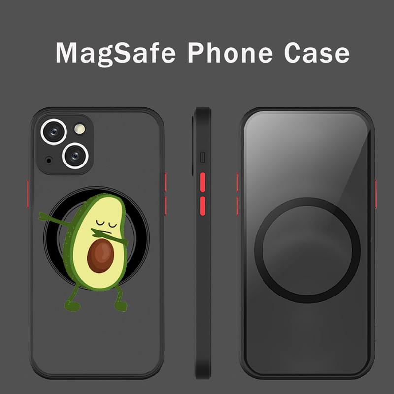 Awokado uroczy kreskówkowy owoc Etui na telefon Przezroczyste Magsafe Magnetyczne Magnes Do iPhone 13 12 11 Pro Max Mini Ładowanie Bezprzewodowe