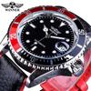 GEWINNER 002 Mode Herren Mechanische Uhr Luxus Stil Kalender Nachtlicht Business Schwarz Weiß Klassische Herren Automatikuhr