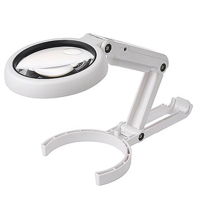 Lupa 5X 11X Podwójnego Użytku Lampa Stołowa Super Jasny Stojak Antypoślizgowy Ręczna 8 LED Lupa