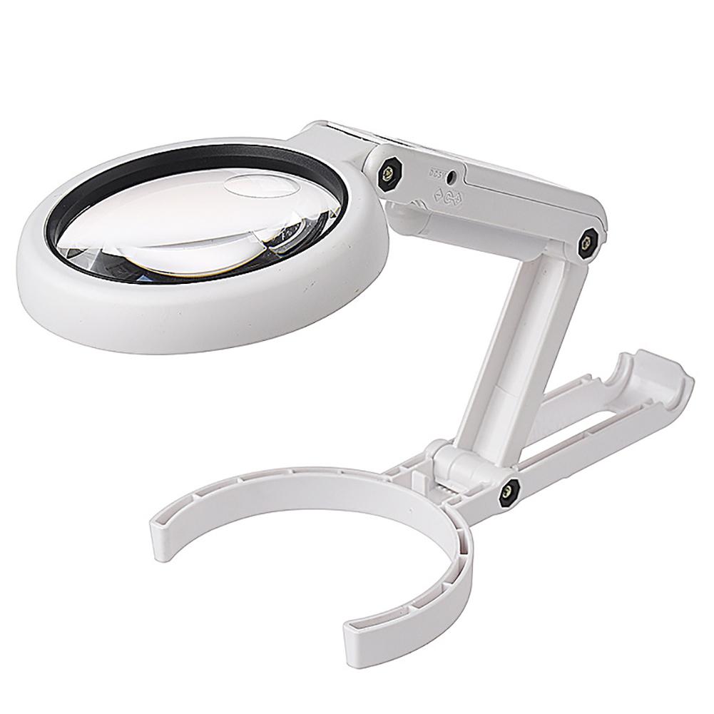 

5X 11X Magnifying Glass Dual Use Table Lamp Super Bright Stand Non Slip Hand Held 8 LED Magnifier