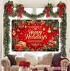 Christmas Happy Holidays Background 150*100cm Polyester Backdrop for Home & Outdoor Holiday Decor Festive Supplies Xmas