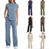 Fashion Women's Round Neck Short Sleeved Pants Fashion Casual Suit