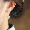 Hetian Jade Ear Hook Earring Women's High-end Temperament Ethnic Retro Earrings Cloisonne Craft Dangler Gift