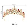 Court style red diamond imitation gold crown headdress heavy industry diamond-encrusted bridal toasting suit atmospheric queen accessories