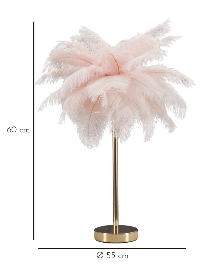 Tischlampe Palm Rosa Cm Ø 40X55