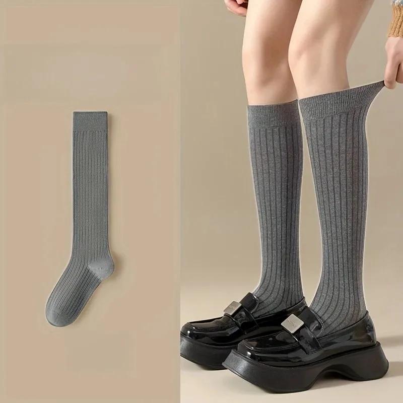 Women Knee Socks White Cotton Stockings Lolita Y2k Long Socks Slim Funny Socks For Girls