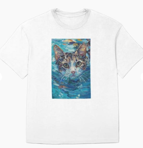 Cat Fish White T-Shirt S