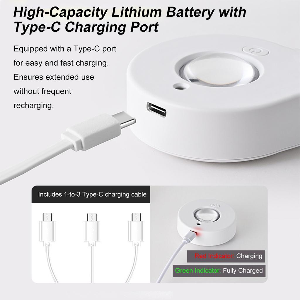 Magnetic LED Cabinet Light, Under Cabinet Lights with Remote, Type C Rechargeable Cat Eye Lights, Dimmable Color
