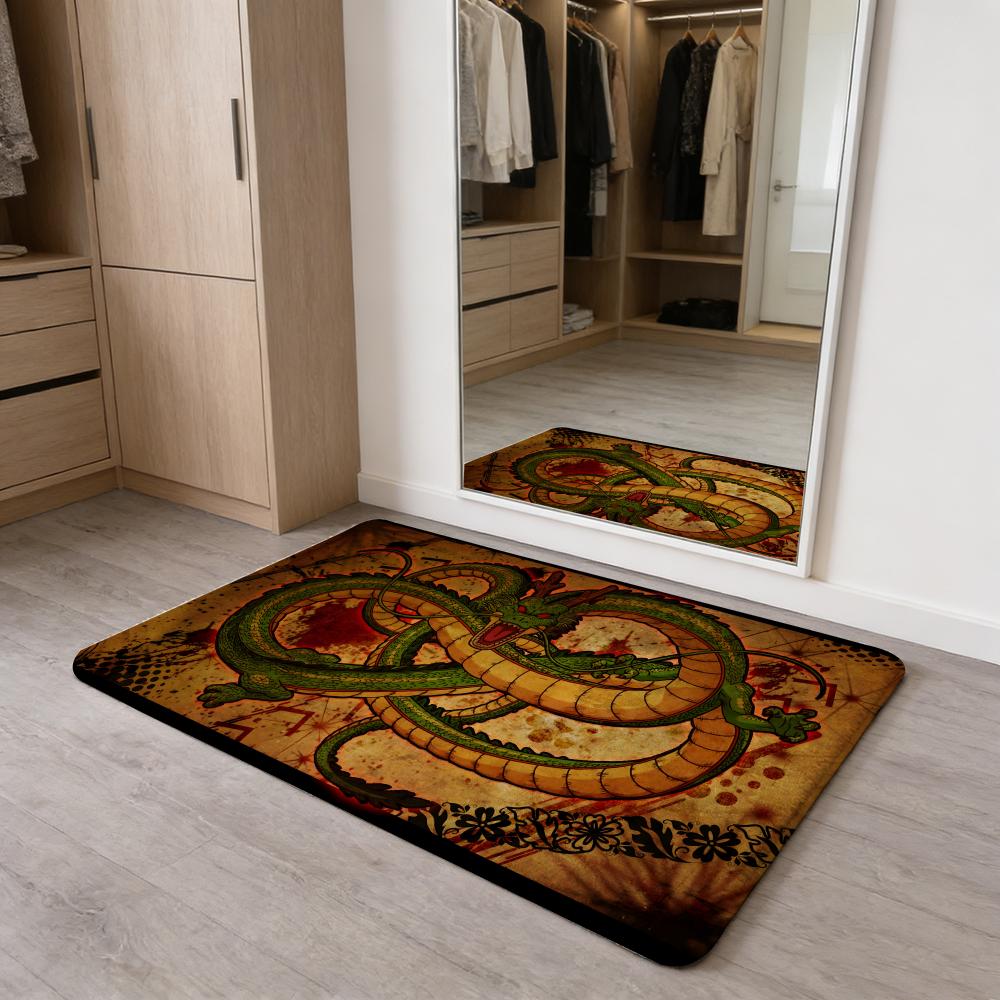 

D-Dragon-B-Balles Floor Mat Flannel Door Mat Non-Slip Absorbent Washable Indoor Home Rug 40x60cm