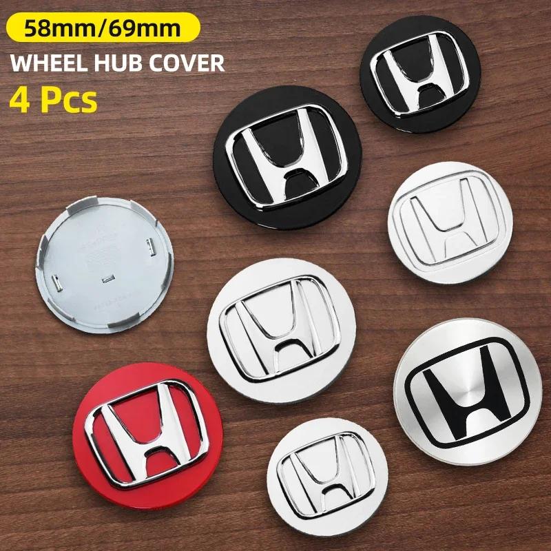 58MM/69MM Car Wheel Center Hub Cover Cap Badge Logo for Honda CR-V STEPWGN Civic Accord City XR-V Envix ODYSSEY VEZEL Fit