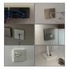 Square Detachable Cable Hole Cover Plate – Adhesive Decorative Wall Plug with Buckle for TV.