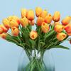 5 Pcs Artificial PU Tulip Real Touch Fake Flower Bouquet Fake Floral Arrangement for Wedding Spring Home Office Party Decoration