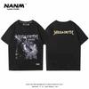2024 MEGADETH Metal Band Short Sleeve T-shirt Men's and Women's New Summer Cotton Street Rock Trend Print Half Sleeve