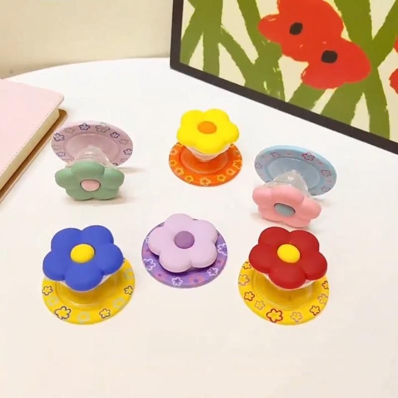 Colorful Flower Magnetic Phone Stand, fresh dopamine color, durable material, creative gift for fashion lovers.