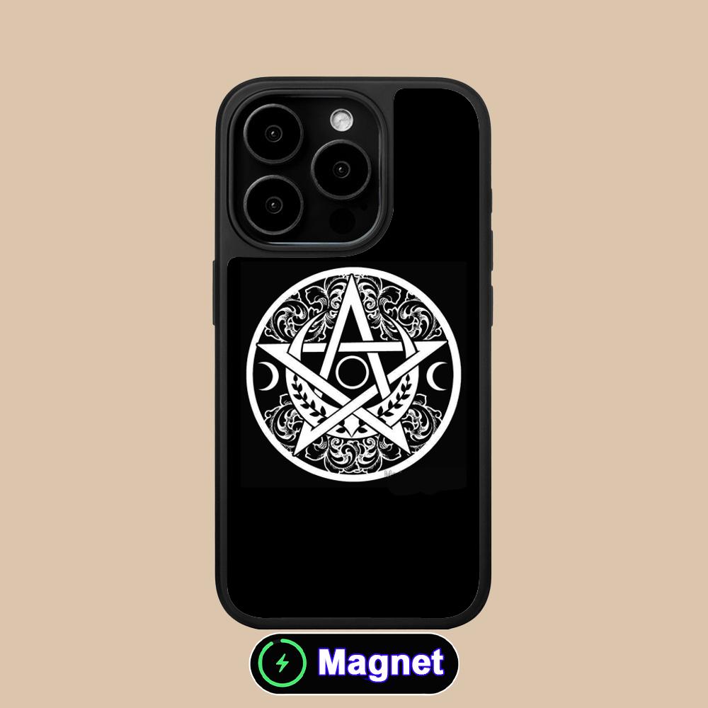 Aesthetic Pentagram Phone Case for iPhone 17 16 15 14 13 12 11 Air Pro Max Plus Matte Surface Magsafe Cover