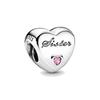 New Wife Sisters Best Friends Dad Love Heart Charm Bead Fit Original Fashion Bracelet Diy Jewelry For Women